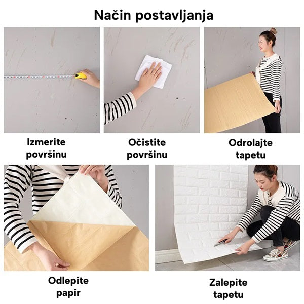 3D tapete od cigle (70×77cm) – 5 Komada